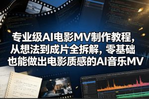 专业级AI电影MV制作教程，从想法到成片全拆解，零基础也能做出电影质感的AI音乐MV