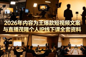 2026年内容为王爆款短视频文案与直播茂隆个人IP线下课全套资料(价值4980)