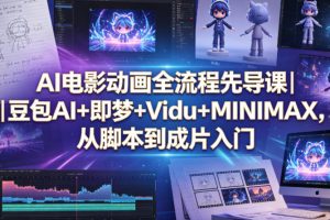 AI电影动画全流程先导课｜豆包AI+即梦+Vidu+MINIMAX，从脚本到成片入门