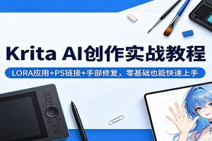 Krita AI创作实战教程：LORA应用+PS链接+手部修复，零基础也能快速上手