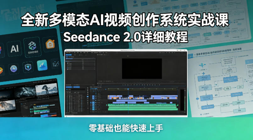 全新多模态AI视频创作系统实战课,Seedance 2.0详细教程,零基础也能快速上手