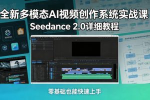 全新多模态AI视频创作系统实战课，Seedance 2.0详细教程，零基础也能快速上手