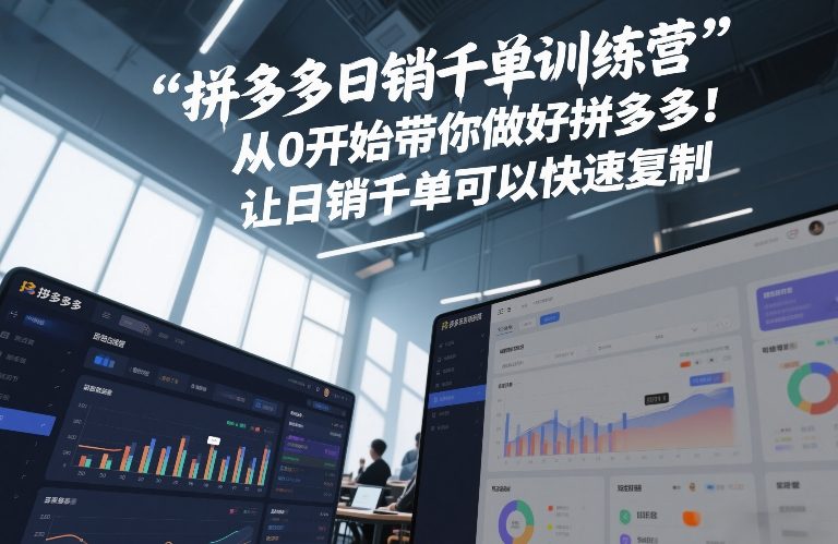 拼多多日销千单训练营,从0开始带你做好拼多多,让日销千单可以快速复制(更新26年4月)