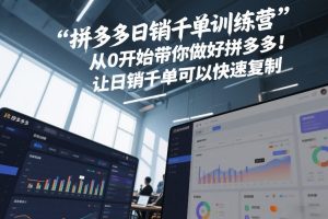 拼多多日销千单训练营，从0开始带你做好拼多多，让日销千单可以快速复制(更新26年4月)