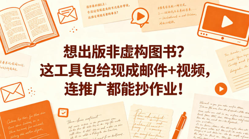 想出版非虚构图书?这工具包给现成邮件+视频,连推广都能抄作业!【原创双语字幕】