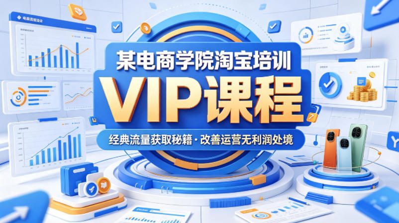 某电商学院淘宝培训VIP课程,各种经典有用的流量获取秘籍,改善运营产品没利润的处境(2026年5月)