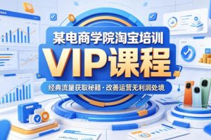 某电商学院淘宝培训VIP课程，各种经典有用的流量获取秘籍，改善运营产品没利润的处境（2026年5月）