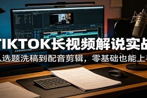 TIKTOK长视频解说实战：从选题洗稿到配音剪辑，零基础也能上手