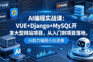 AI编程实战课：VUE+Django+MySQL开发大型网站项目，从入门到项目落地，AI助力编程小白逆袭