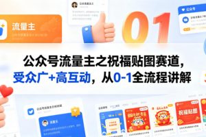 公众号流量主之祝福贴图赛道，受众广+高互动，从0-1全流程讲解