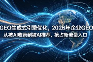 GEO生成式引擎优化，2026年企业GEO从被AI收录到被AI推荐，抢占新流量入口