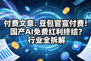 付费文章：豆包官宣付费！国产AI免费红利终结？行业全拆解