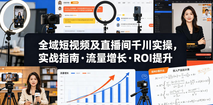 全域短视频及直播间千川实操,实战指南·流量增长·ROI提升