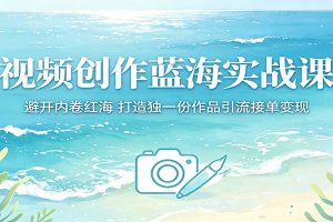 视频创作蓝海实战课：避开内卷红海，打造独一份作品引流接单变现