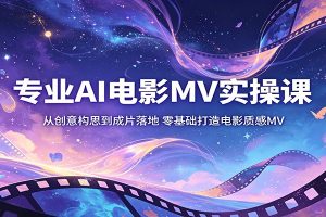 专业AI电影MV实操课：从创意构思到成片落地，零基础打造电影质感MV
