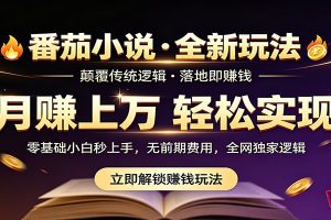 番茄小说5月最新独家玩法，稳定落地实测月入过万！