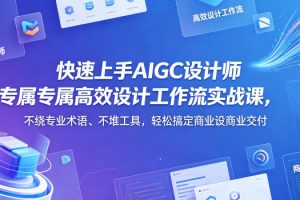 快速上手AIGC设计师专属高效设计工作流实战课，不绕专业术语、不堆工具，轻松搞定商业设计交付
