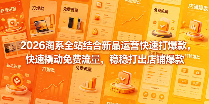 2026淘系全站结合新品运营快速打爆款,快速撬动免费流量,稳稳打出店铺爆款(更新5月12日)