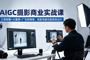 （18434期）AIGC 摄影商业实战课，工具部署+AI置景+广告级精修，低配电脑也能高效出片