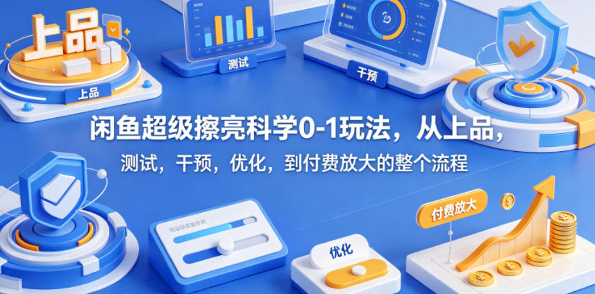闲鱼超级擦亮科学0-1玩法,从上品,测试,干预,优化,到付费放大的整个流程