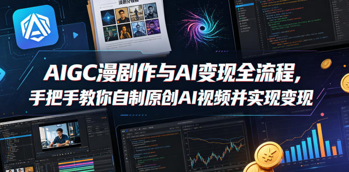 AIGC漫剧创作与AI变现全流程，手把手教你自制原创AI视频并实现变现