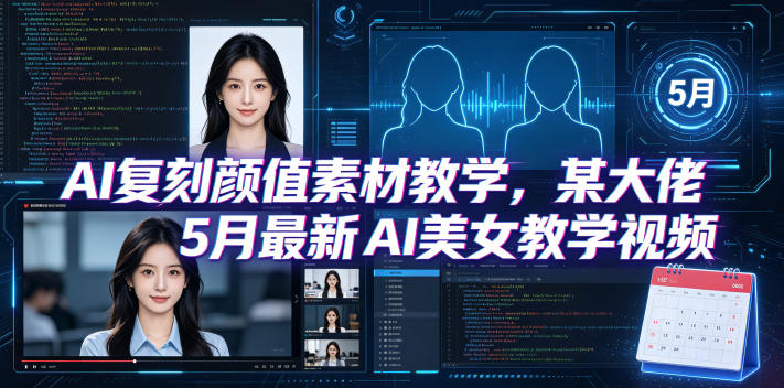 AI复刻颜值素材教学，某大佬5月最新AI美女教学视频，内含4月好物复刻教学