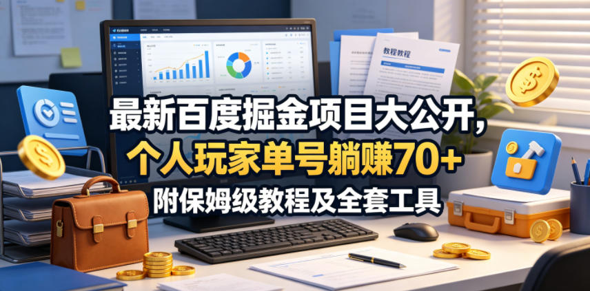 最新百度掘金项目大公开,个人玩家单号躺賺70+,附保姆级教程及全套工具【揭秘】