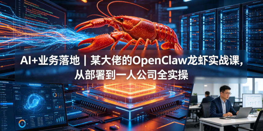 AI+业务落地|某大佬的OpenClaw小龙虾实战课,从部署到一人公司全实操