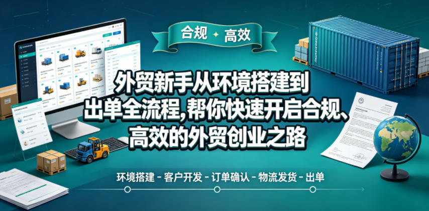 外贸新手从环境搭建到出单全流程，帮你快速开启合规、高效的外贸创业之路