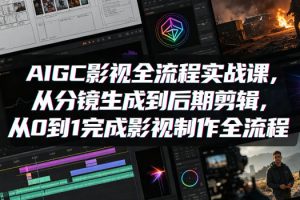 AIGC影视全流程实战课，从分镜生成到后期剪辑，从0到1完成影视制作全流程