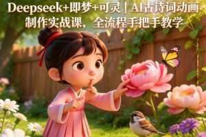 Deepseek+即梦+可灵｜AI古诗词动画制作实战课，全流程手把手教学