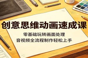 创意思维动画速成课：零基础玩转画面处理，音视频全流程制作轻松上手