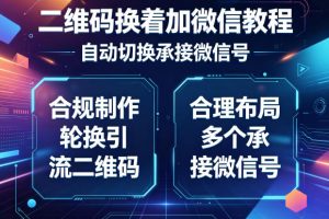 二维码换着加微信教程，自动切换承接微信号，合规制作轮换引流二维码，合理布局多个承接微信号