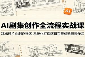 AI剧集创作全流程实战课：跳出碎片化制作误区，系统化打造逻辑完整成熟影视作品