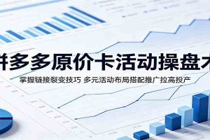 拼多多原价卡活动操盘术：掌握链接裂变技巧，多元活动布局搭配推广拉高投产