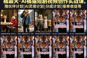 橘霸天·AI橘猫短剧视频创作实战课，撸伙伴计划|AI灵境计划|分成计划|接单收徒等
