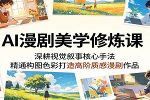 AI漫剧美学修炼课：深耕视觉叙事核心手法，精通构图色彩打造高阶质感漫剧作品