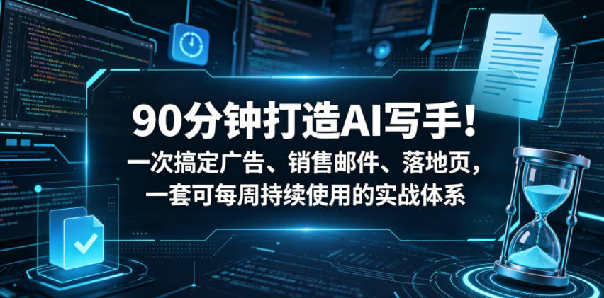 90分钟打造AI写手!一次搞定广告、销售邮件、落地页,一套可每周持续使用的实战体系【原创双语字幕】