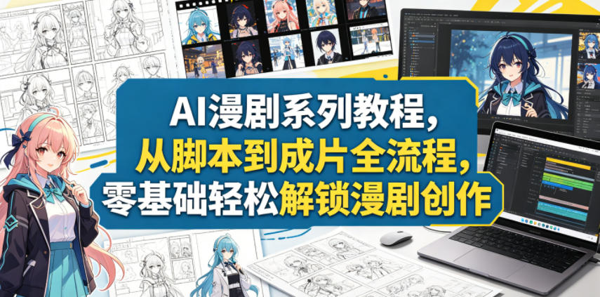 AI漫剧系列教程,从脚本到成片全流程,零基础轻松解锁漫剧创作