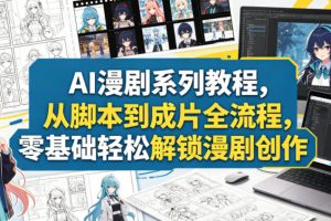AI漫剧系列教程，从脚本到成片全流程，零基础轻松解锁漫剧创作