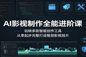 AI影视制作全能进阶课：玩转多款智能创作工具，从零起步完整打造整部影视短片