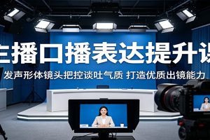主播口播表达提升课：发声形体镜头把控谈吐气质，打造优质出镜能力