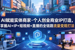 AI赋能实体商家·个人创业商业IP打造，掌握AI+IP+短视频+直播的全链路流量变现打法