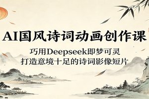 AI国风诗词动画创作课：巧用Deepseek即梦可灵，打造意境十足的诗词影像短片