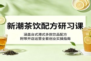 新潮茶饮配方研习课：涵盖台式港式多款饮品配方，附带开店运营全套创业实操指南