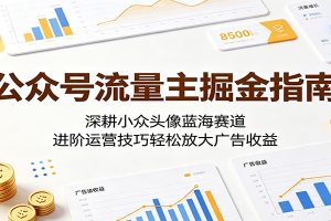 公众号流量主掘金指南：深耕小众头像蓝海赛道，进阶运营技巧轻松放大广告收益