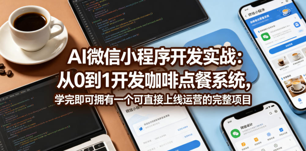 AI微信小程序开发实战:从0到1开发咖啡点餐系统,学完即可拥有一个可直接上线运营的完整项目