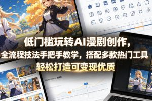 低门槛玩转AI漫剧创作，全流程技法手把手教学，搭配多款热门工具，轻松打造可变现优质作品