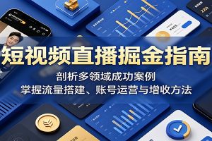 短视频直播掘金指南：剖析多领域成功案例，掌握流量搭建、账号运营与增收方法