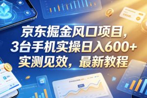 京东掘金风口项目，3台手机实操日入600+，实测见效，最新教程【揭秘】